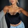 European and American Women's Clothing New Hip-hop Street Niche Personality V-neck Cross Hollow Straps Sexy Tube Top