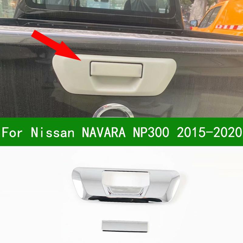For Nissan Navara NP300 2015- Accessory glossy chrome silver car side boot Trunk door handle bowl Trim 2016 2017 2018