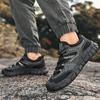 Fashion Lace-Up Men's Outdoor Shoes Antiskid Men Casual Walking Shoes All-match Mens Comfortable Sneakers Genuine Leather Hiking Flats