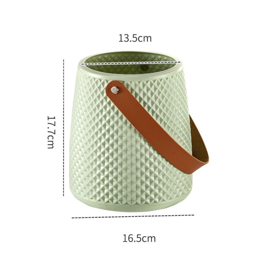 Lærhåndtak Blomstervase Mote Anti-fall Plast Blomsterarrangement Nordisk Stil Moderne Blomsterpotte Stue