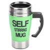 Electric Coffee Milk Automatic Mixing Cup Stainless Steel Intelligent Self Stirring MugGreen 320ml