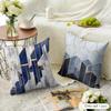 Nordic Original Geometric Marble Pattern Cushion Cover Natural Linen Organic Fabric Printing Breathable Perfect For Home Decor