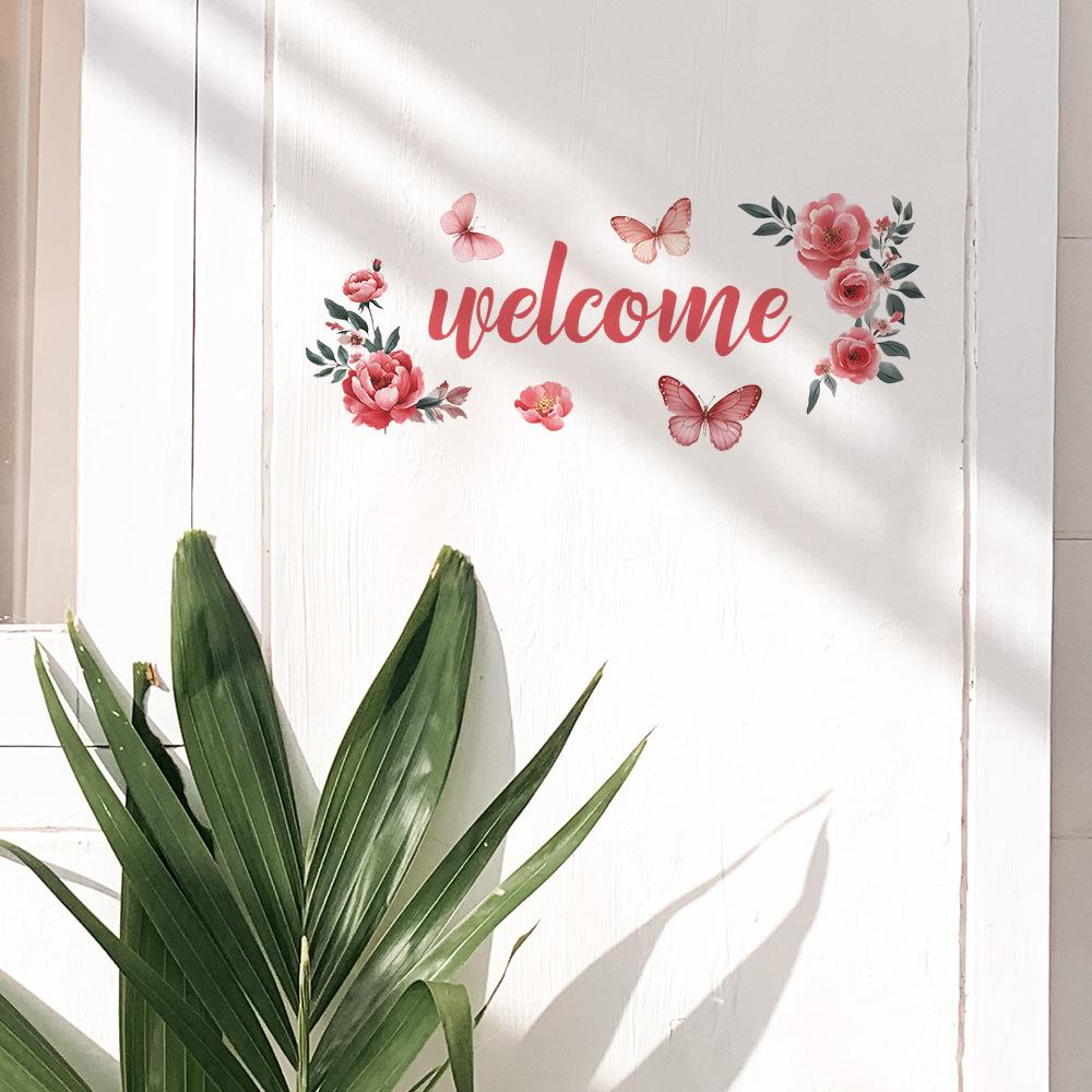 Englischer Slogan Schmetterling Schlafzimmer Arbeitszimmer Tür Heim Hintergrund Verschönerung Wandaufkleber