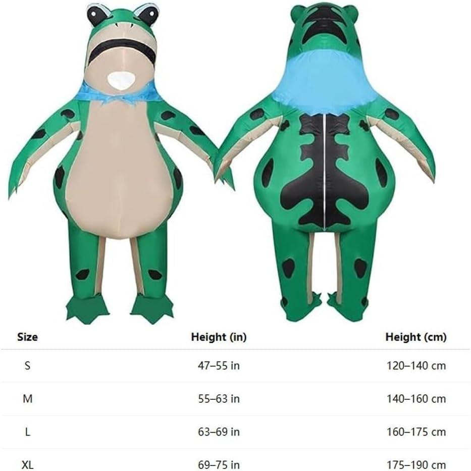 Inflatable Frog Costume Funny Full Body Blow Up Cosplay Costume Suit for Adult Halloween Party Costume for Adult Role Play