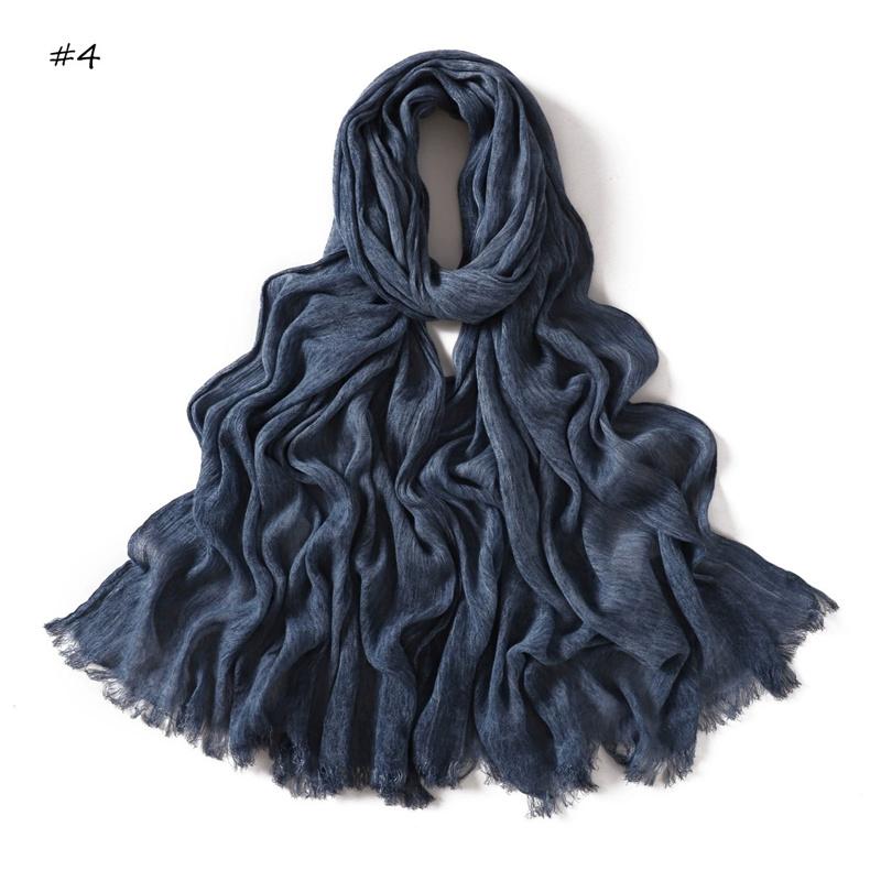 Plain Turbans Tie Dyed Rayon Hijab Scarf Thin Ramadan Ombre Wrap Elastic Shawls High Quality Foulards Muslim Head Snood 180*70Cm