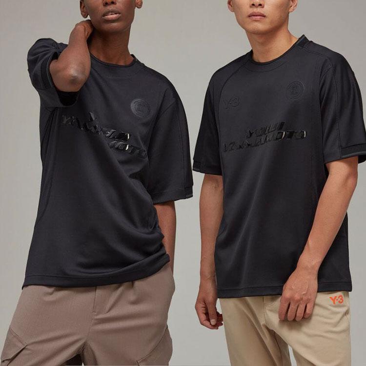 Y-3 Logo Print Crew Neck Short Sleeve T-Shirt Unisex Tops Black HM5039
