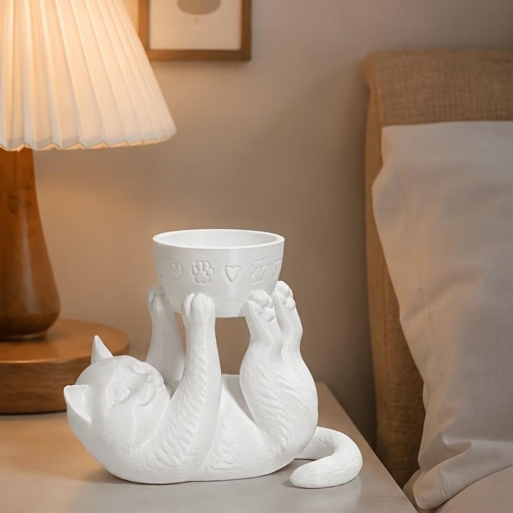 Irregular Shape Reclining Cat Planter 3D Printed Cat Plant Pot Succulent Planter  Room Decoration