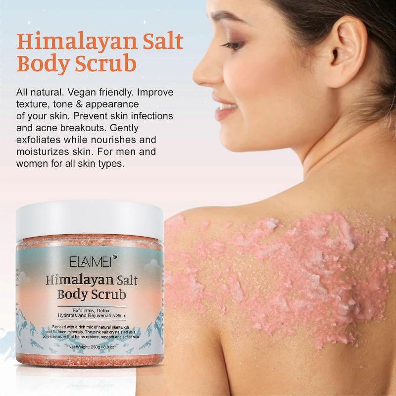 Himalaya Salt Body Scrub - Remove Acne Dark Spots - Salt Exfoliating Body Scrub - Smooth Skin Deep Cleansing Moisturizing Hyperpigmentation - Women Bo