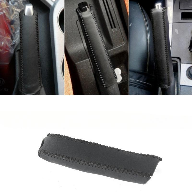 Car PU Leather Gears Handbrake Shift Lever Cover Collars Handbrake Anti-Skid Auto Parking Hand Brake Cover