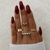 Sada prstenů s českým zlatým řetízkem pro ženy Fashion Boho Coin Snake Moon Rings Dárkové šperky Party Trend