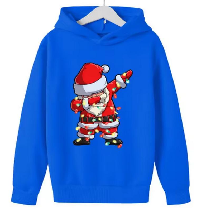 Kapuzenpullover aus Fleece mit Weihnachtsmann-Aufdruck für Damen und Herren