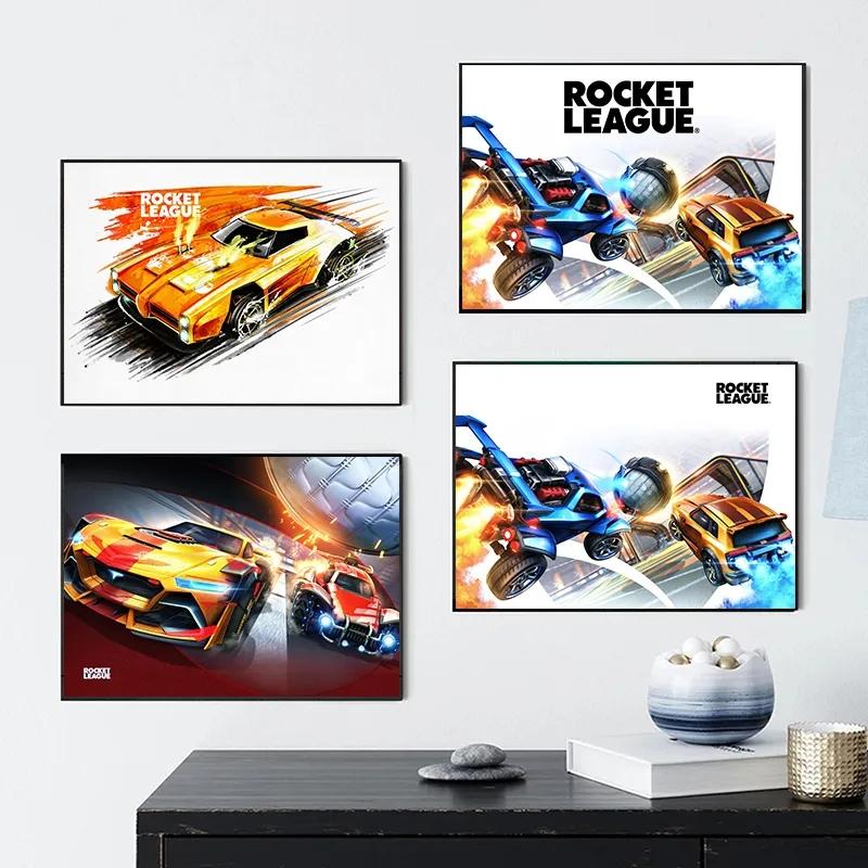 Rocket League Game Poster Neon Video Game Canvas Painting Wall Art Picture for Modern Boy Room Living Room Home Decor Cuadros