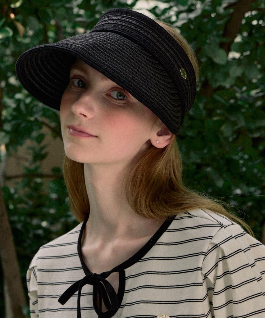 NONLOCAL Gold Label Point Rattan Sun Visor - Black