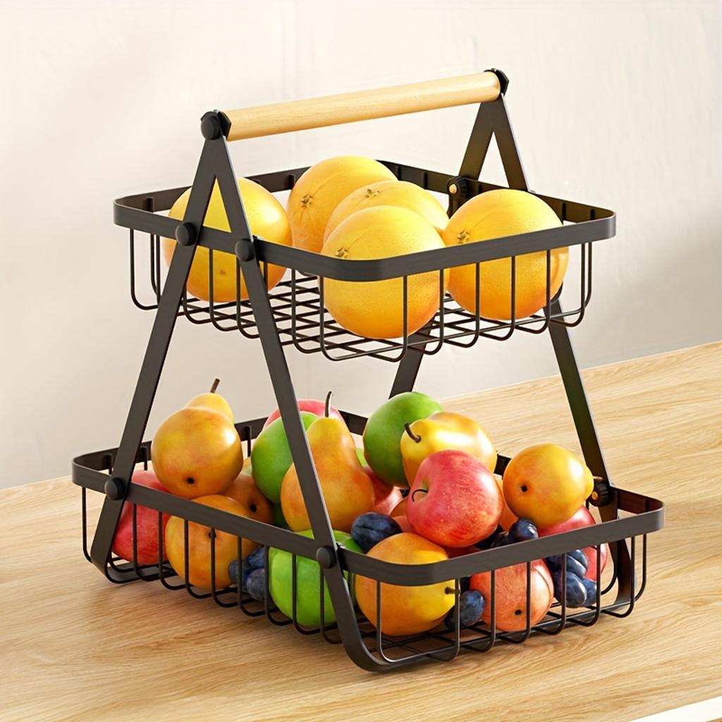 3 Tier Countertop Fruit Basket,Portable Fruit Bowle Basket Kitchen Organizer Storage & Dining Room Fruits Vegetable Bread Snacks