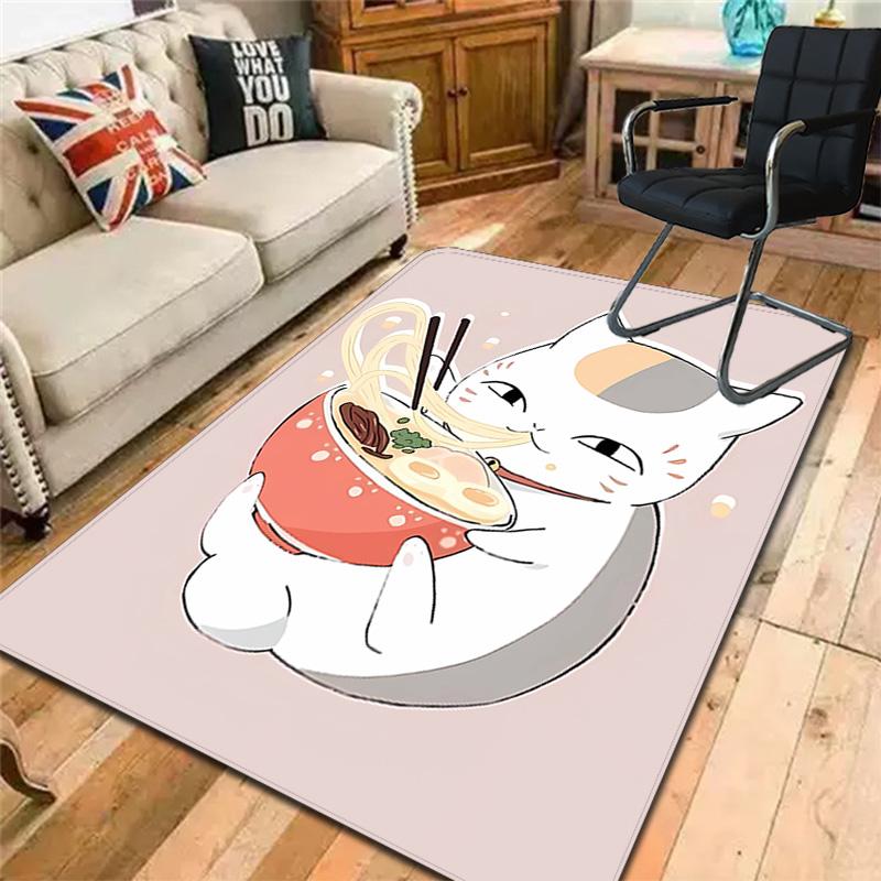 Noodle-Eating Kitten Rug Floor Mat for Living Room or Bedroom Soft and Comfortable Carpet a Gift for Birthday and Holiday.MFF0918273