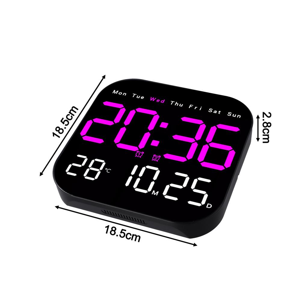 Elektronische Wanduhr Temperatur Datum Anzeige Tischuhr Wandmontage Digitale LED Uhren Für Zuhause 12/24H Sprachsteuerung Sommerzeit