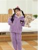 Girls' Cartoon Fleece-Lined Pajama Set - Warm Winter Wear for Babies & Kids