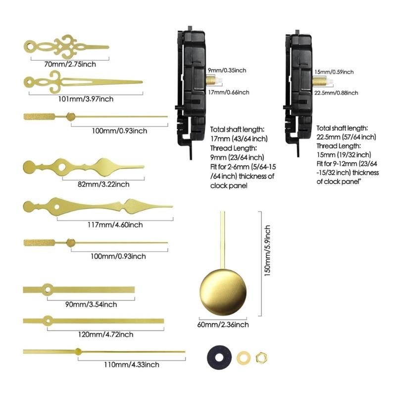 Completes Quartzs Clock Mechanism with Pendulums, Chimes Function and Multiple Hands for Craft Clocks