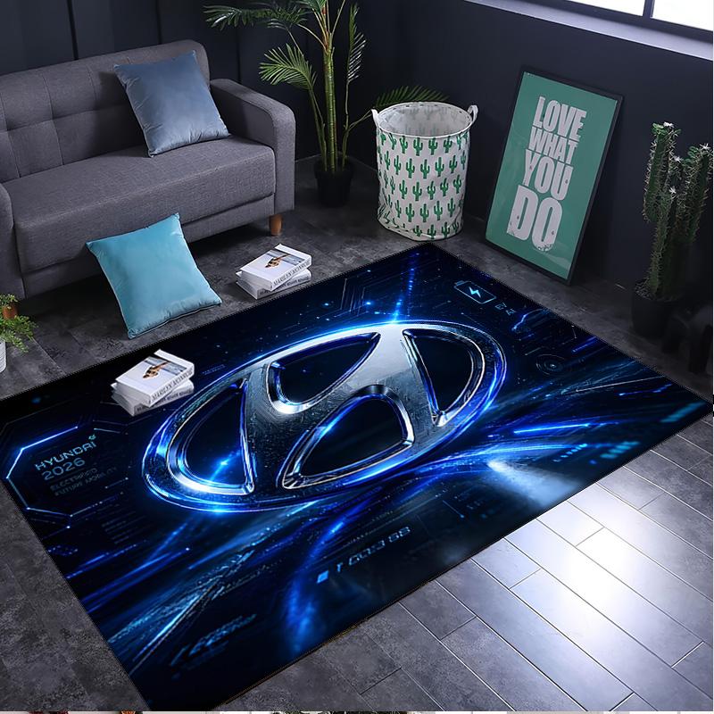Hyundai Motor Rug Area rug for Livingroom, Bedroom, Palyroom, Chair Rug, Office Rug, Floor mat, Large Size Fan Christmas Birthday gift