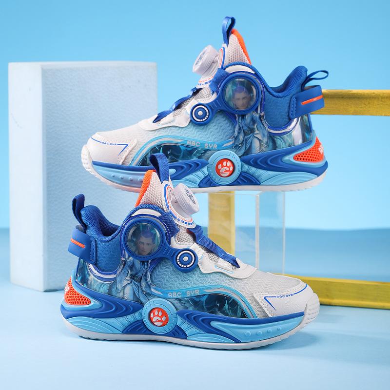 Nezha children's basketball shoes 2025 autumn new boys' shoes mesh breathable non-slip lightweight boys' sports shoes
