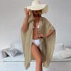 Loose Shirt-Style Beach Cover-Up | Vacation Kimono for Bikini, Long Length Solid Color with Lapel Collar
