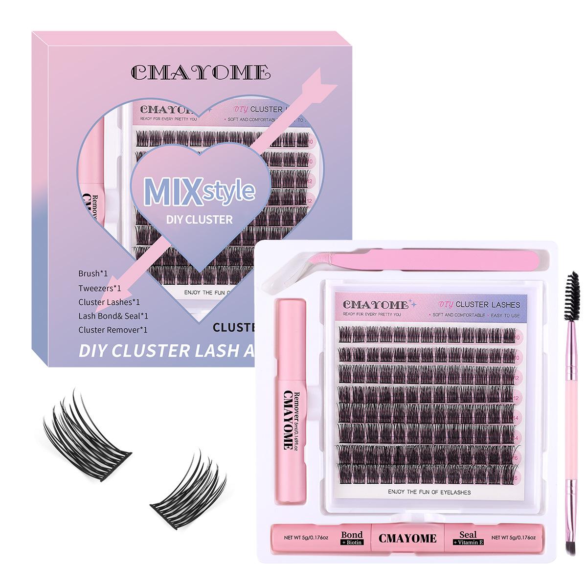 

10-16Mmc Curve False Eyelashes Travel Portable Set Natural Thick Segmented Multi-Hair Eyelashes