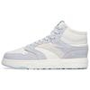 Cushioning, Wear Resistant Mid Top Skateboard Shoes Women's White Blue Sneakers 122218052-4
