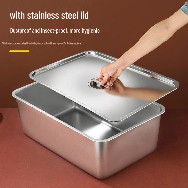 Yode Extra velký čtvercový dřez z nerezové oceli 304 s víkem a uchy