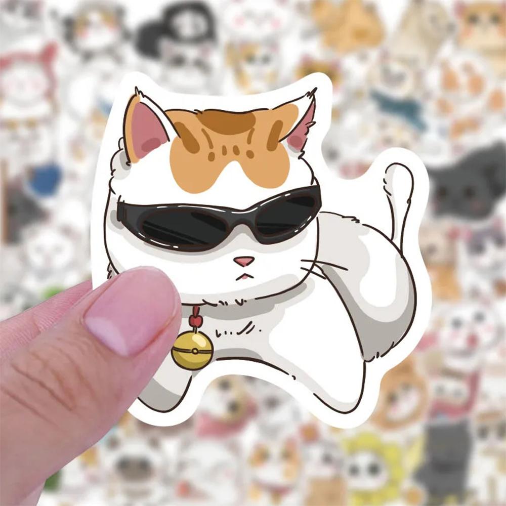 10/30/50pcs Kawaii Cartoon Cat Stickers Funny Graffiti Decals Waterproof DIY Water Bottle Phone Suitcase Cute Kitten Sticker Toy