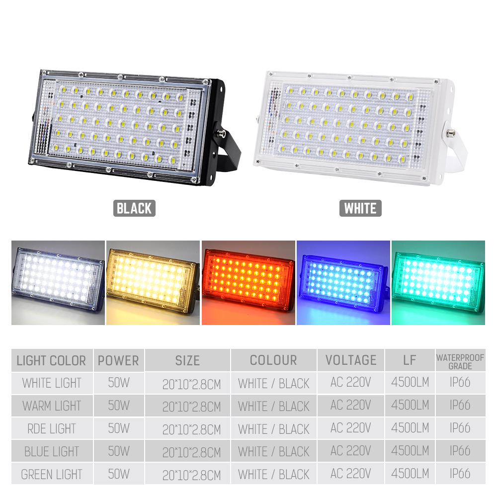 50W/100W LED Floodlight: Outdoor Waterproof Super Bright Projection Lamp for Construction Sites and Stadiums
