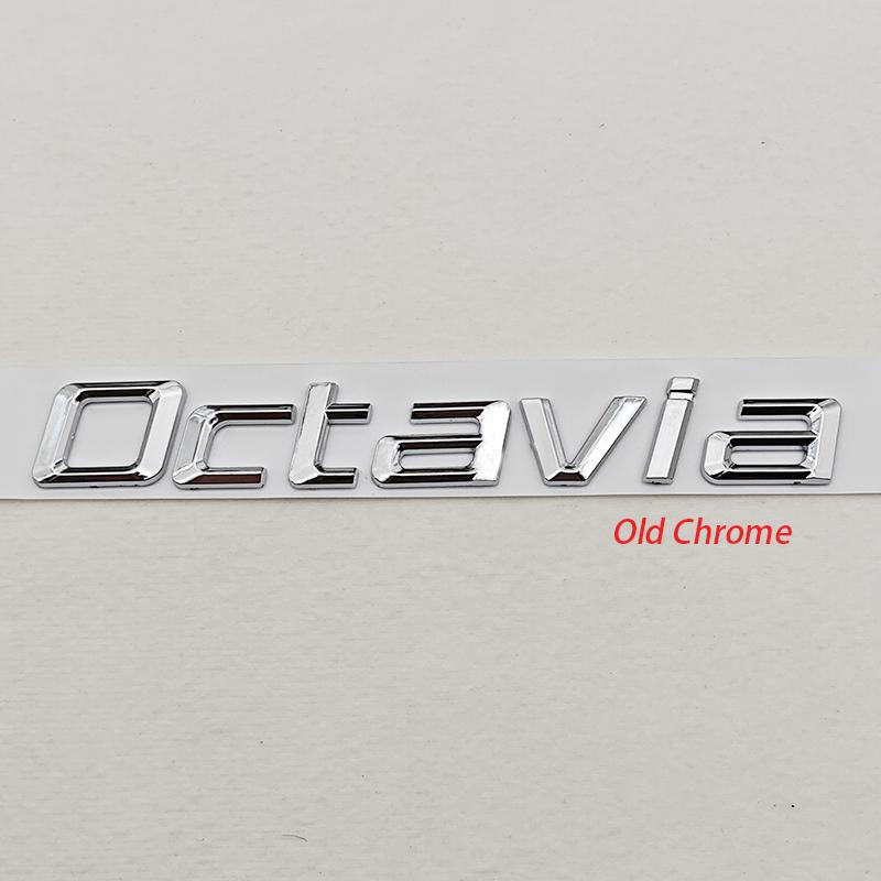 JBIW9 3D ABS Chrome Black Logo Octavia Emblem Letters Car Rear Trunk Badge For Skoda OCTAVIA 1 2 3 4 A5 A7 MK3 Sticker Accessories
