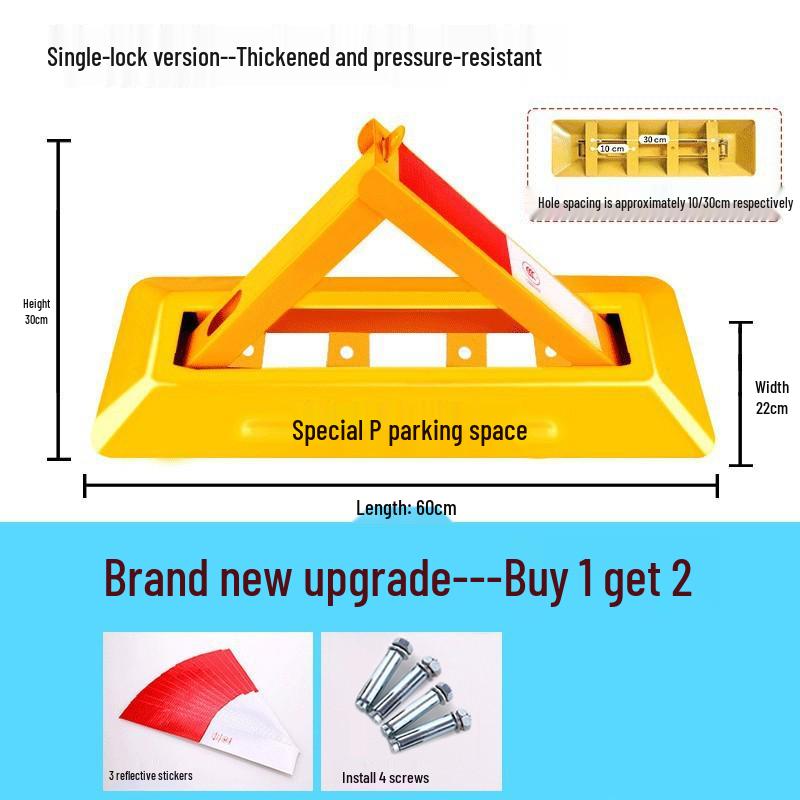 Heavy-Duty Triangle Parking Space Lock - Anti-Collision, Pressure-Resistant Floor Post for Garage