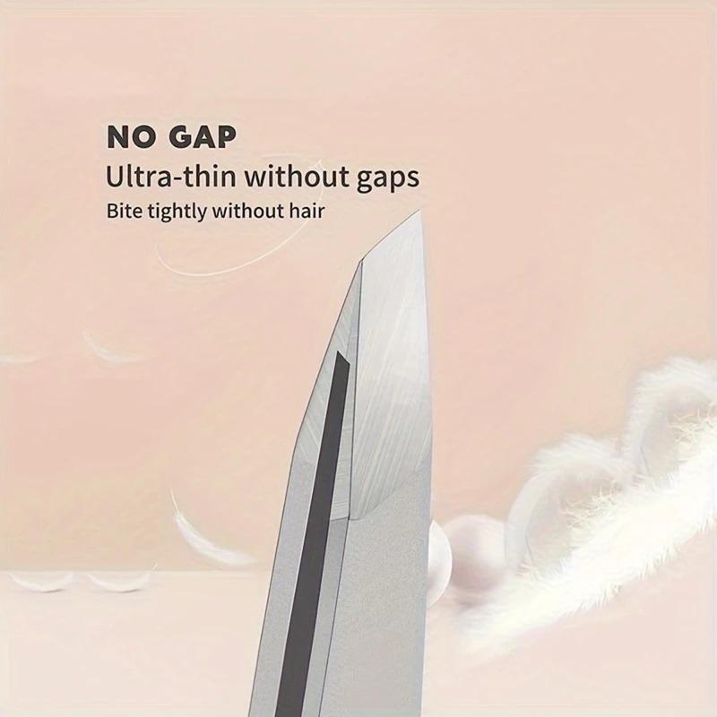 Stainless Steel Tweezers for Precision Hair Removal - Unscented Beard and Mustache Trimming Tool with Zero Gap & 110 ° Angled