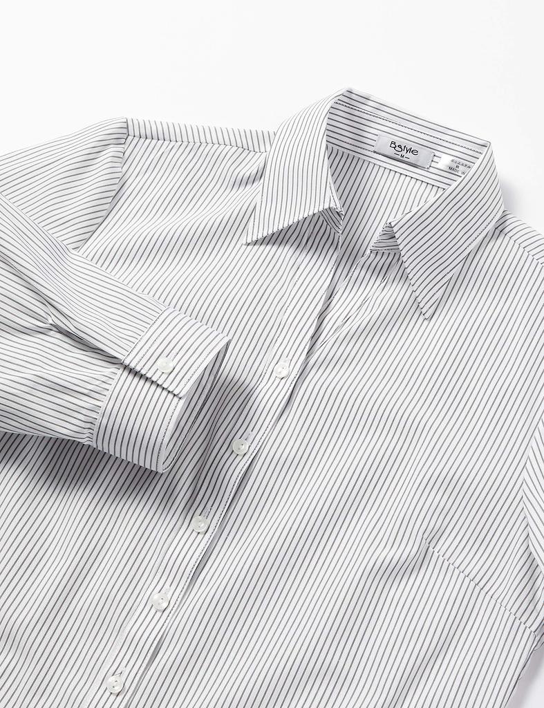 fabric density increased to prevent dress shape office job new beautiful open black Japanese XL to Japanese size [Atelier Sanrokugo] Women's blouse,