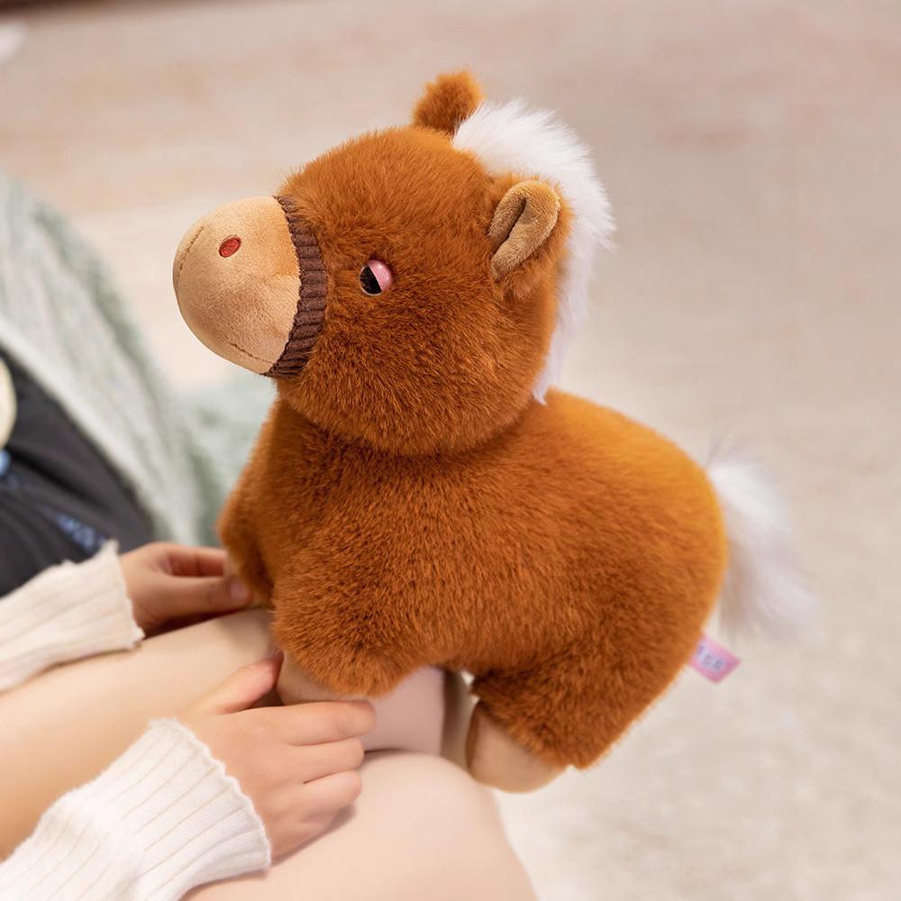 Adorable Plush Horse Doll Soft Stuffed Toy In White Brown And Pink For Kids Comfort