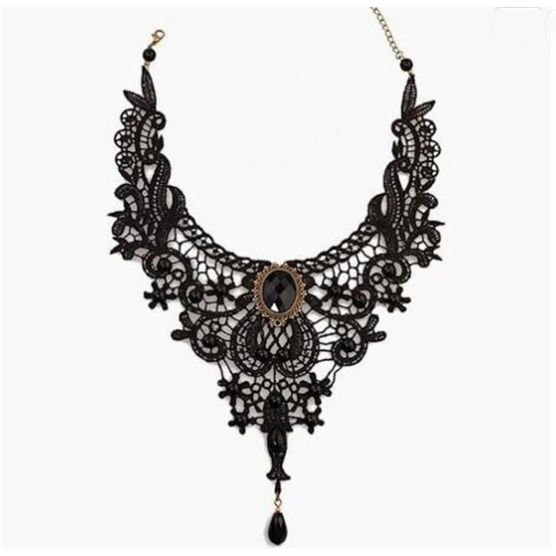 European and American Gothic style, lace necklace, collarbone chain, female choker, minimalist necklace, black punk accessory, collar, neckband