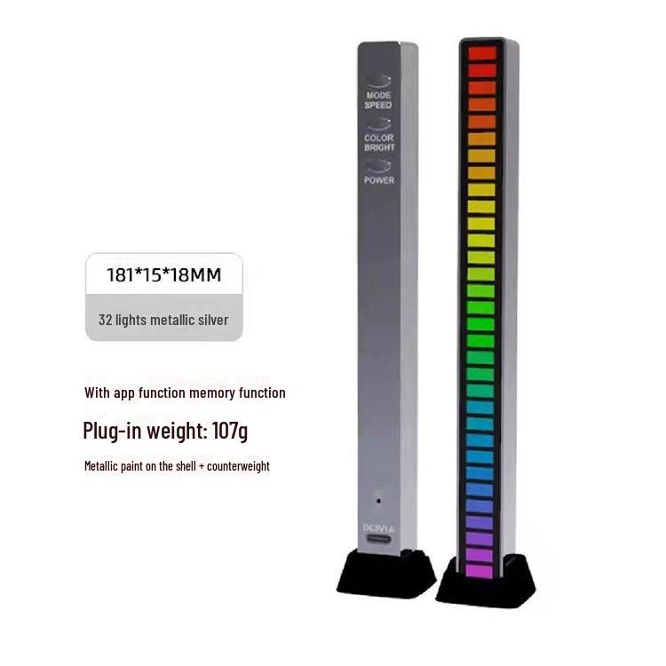 Bluetooth Voice-Controlled RGB Sensor LED Light Bar - Music Rhythm & Atmosphere Light for Desktop or Car.