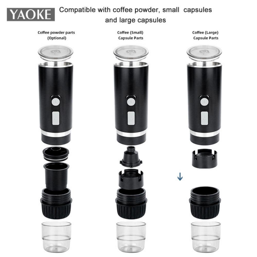Draagbare volautomatische espressocapsule-koffiezetapparaat, grote en kleine capsule, koffiepoeder, universeel
