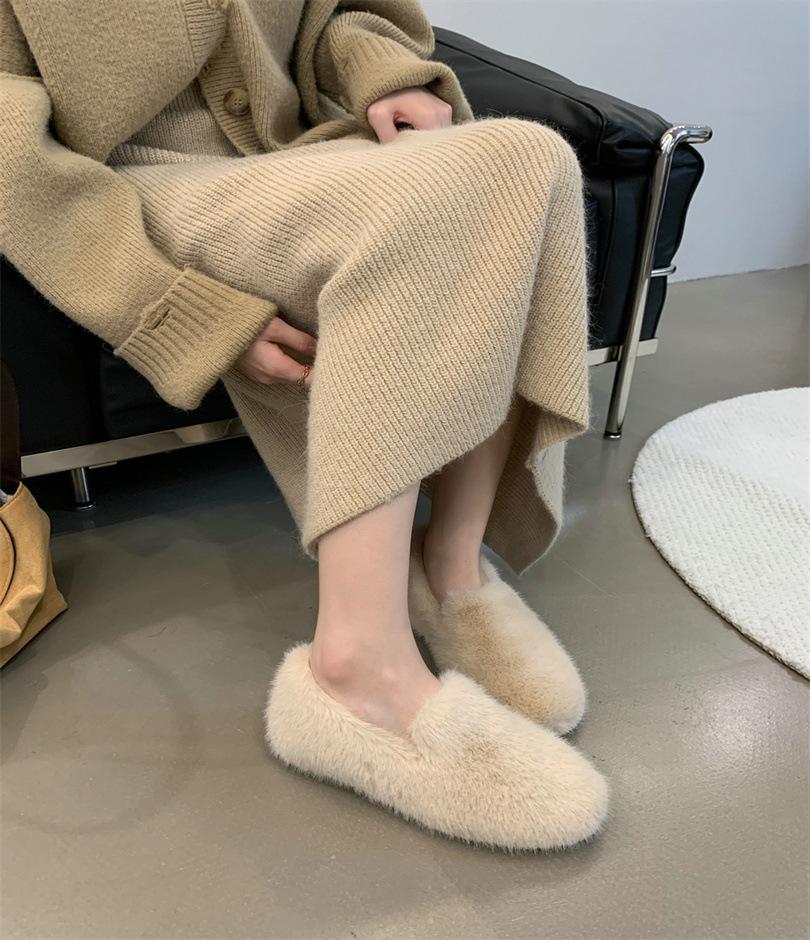 Gentle Fairy, the Height Increases by 5cm In the Wind, Fluffy Shoes, Women Wear Thick-soled Cotton Single Shoes In Autumn and Winter