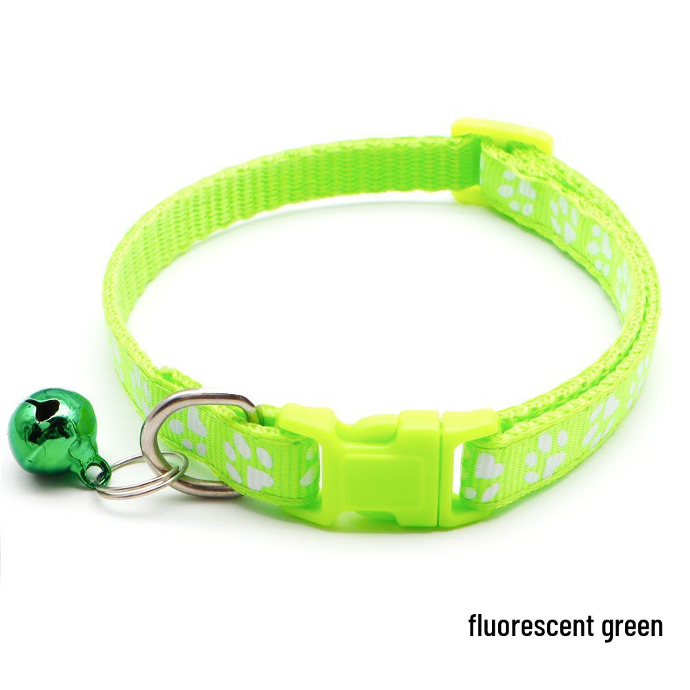 Adjustable Safety Pet Collar with Bell and Dog Paw Pattern for Cats & Dogs
