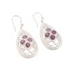 Natural Amethyst Gemstone 925 Sterling Silver Handcrafted Jewelry Earrings 2.25" CE-17-1