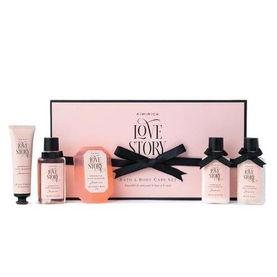 Kimirica Love Story Luxury Bath and Body Care , Bath Salt, Body Wash, Body Lotion, Bathing Bar and Hand Cream | Pack of 5 | For Men and Women