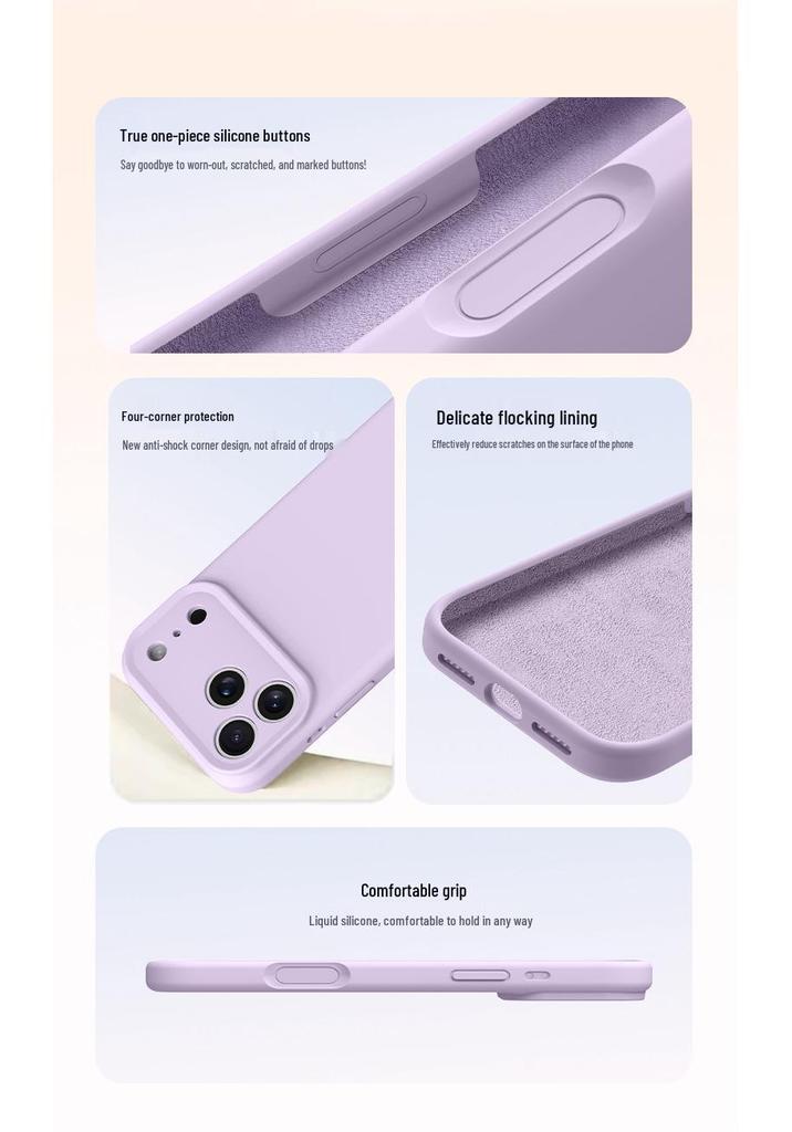 iPhone 17 Pro Max Full Coverage Silicone Case with Integrated Buttons