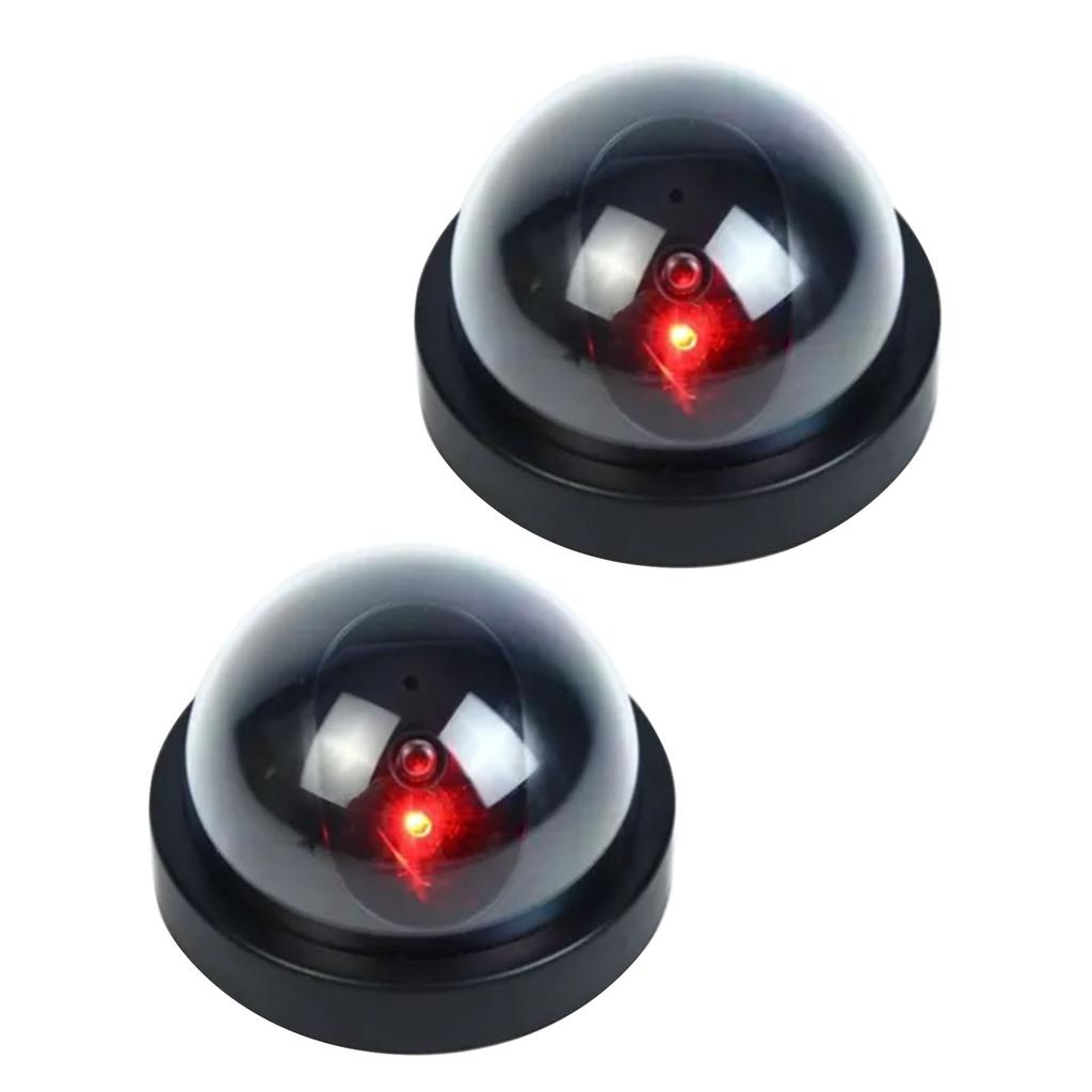 2 Pcs Dummy Security Camera Red LED Light Flashes Fake Dome Camera for Home Businesses Indoor
