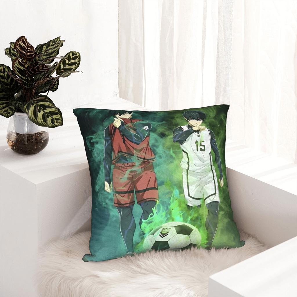 Blue Lock Bachira Yoichi Isagi Pillow Covers Cushion Cover Decorations Football Manga Throw Pillow Case Cover Sofa Multi Size