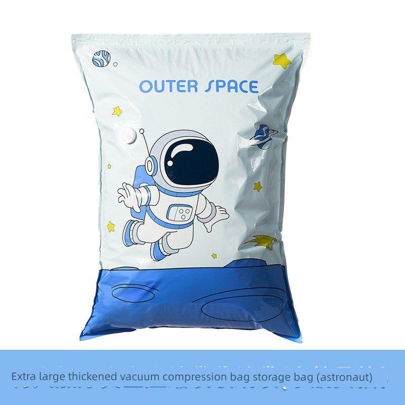 Household Thickened Quilt Extra-Large Compression Bag Travel Clothing Vacuum Storage Bag Electric Vacuum Storage Compression Bag Astronaut 60*80cm Large Size [2-3kg Quilt]