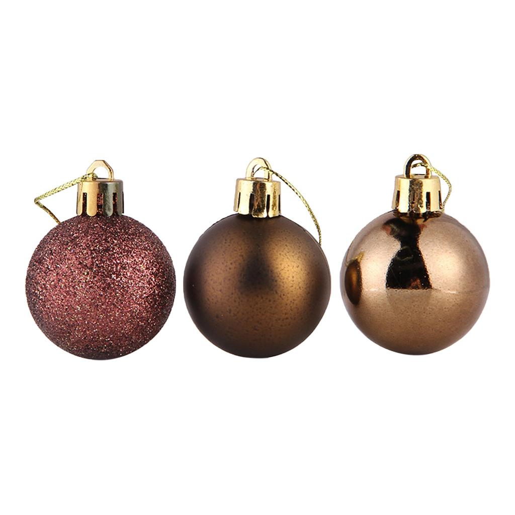 Christmas Decoration 4cm 24 Christmas Ball Hanging Decoration Bright Barrel Ball Electroplated Plastic Ball