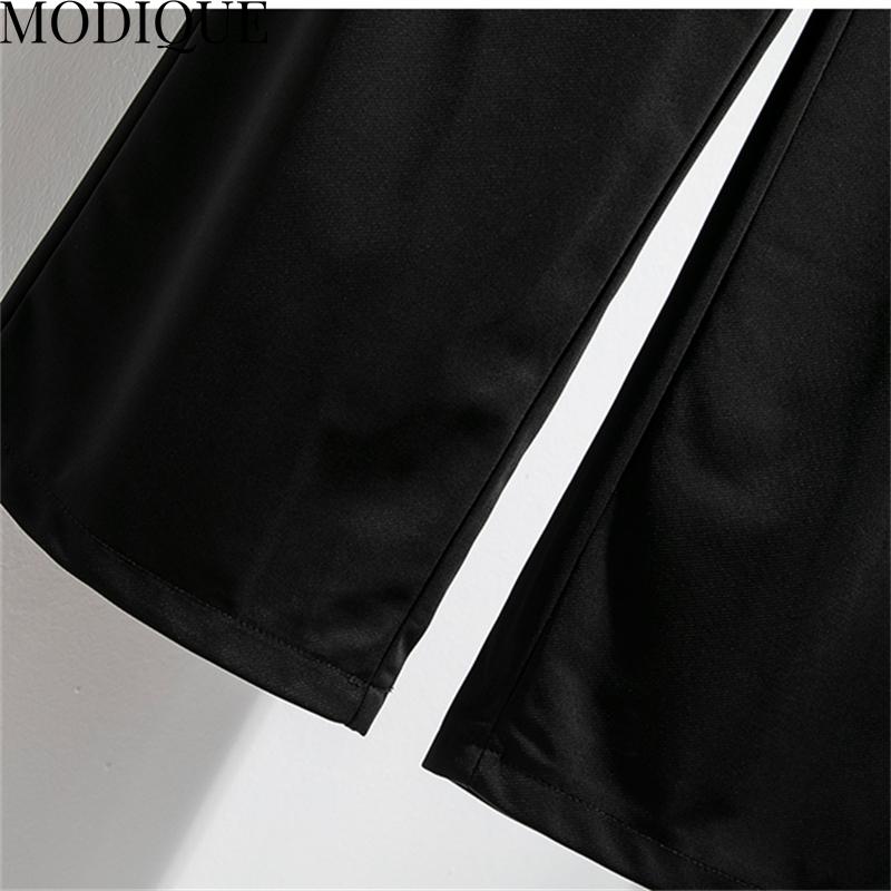 MODIQUE Jaro Léto Nadměrná velikost Nové Ženy Volné Ležérní Bavlna Rovné Dlouhé Kalhoty Tepláky Dámské Všestranné Základy Široké nohavice Délka ke kotníkům