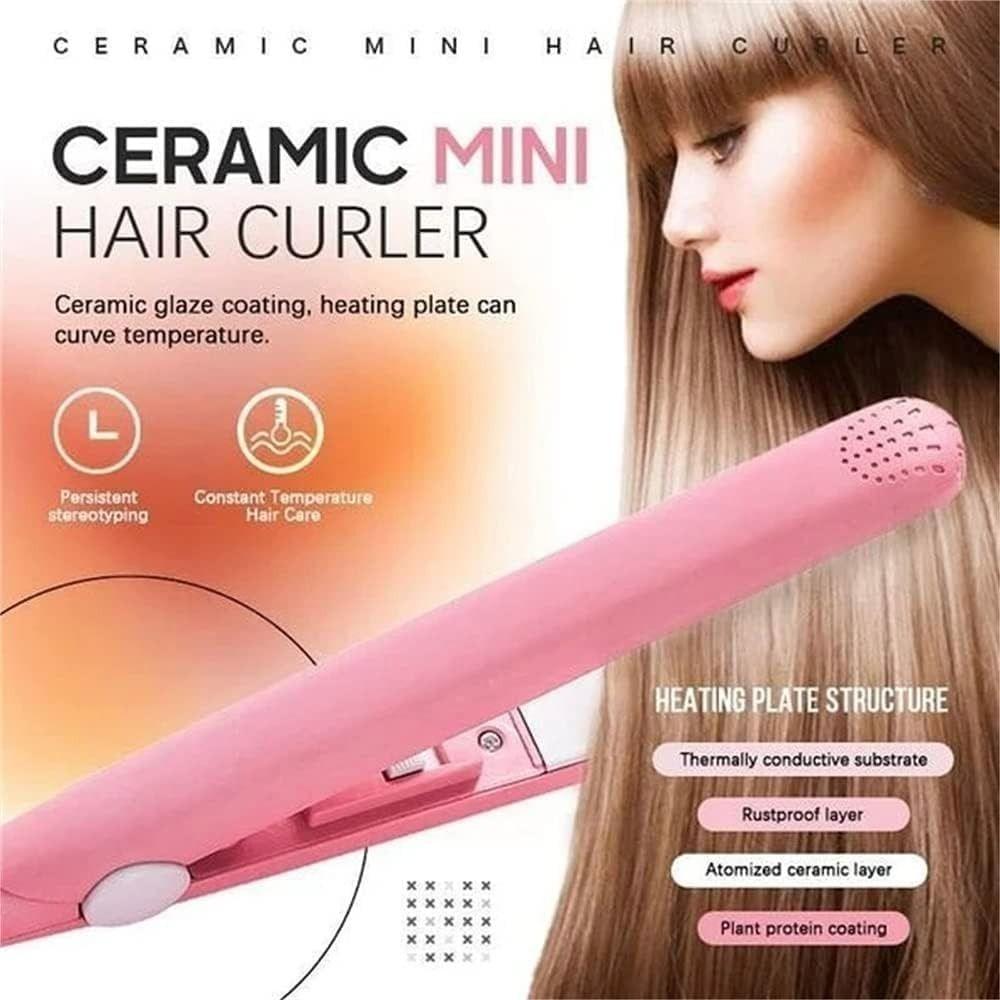 Ceramic Hair Straightener Mini Curling Iron Professional Electric Splint  Women