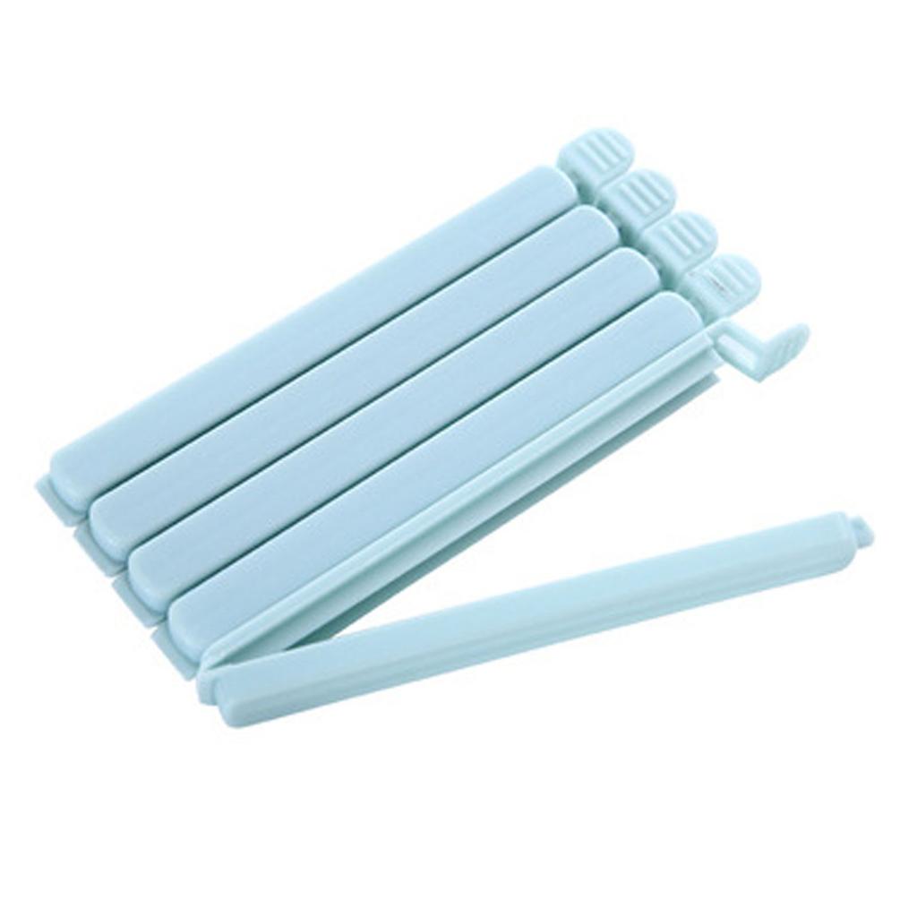 5Pcs Food Bag Sealing Clip Plastic Snack Package Storage Reusable Portable L Blue